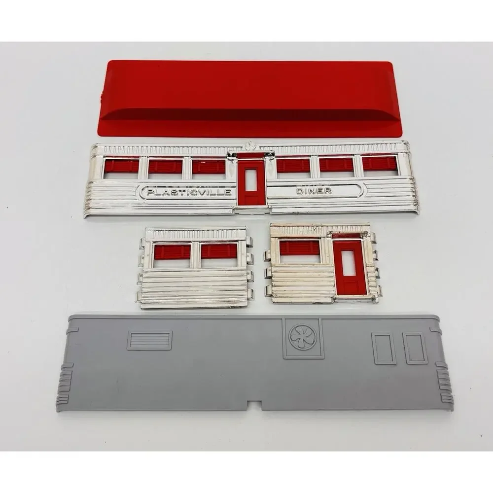 Plasticville O & S Gauge Diner Kit Chrome & Red DE-7 Complete w/ Box